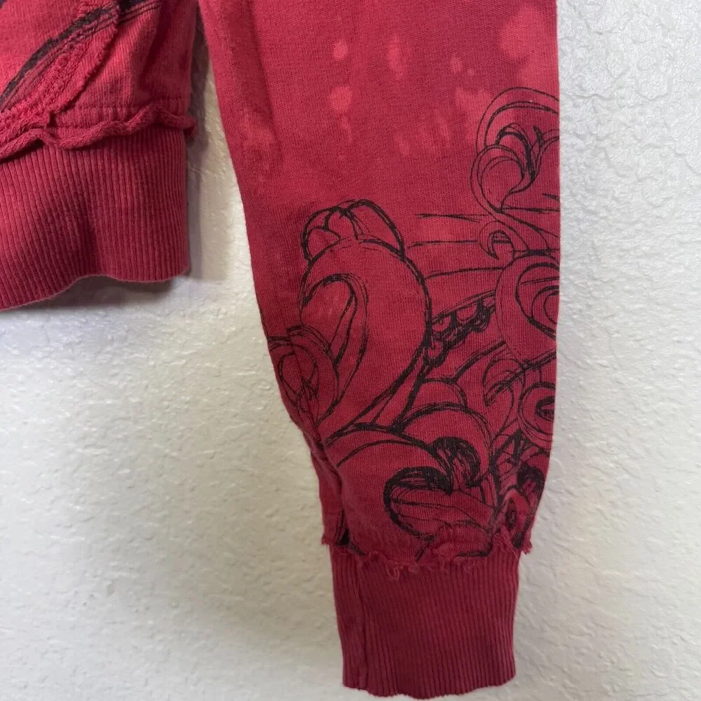 Key Y2K Jacket Womens Small Koi Fish Studded Hoodie Tattoo Art Asian Key Closet - Picture 6 of 12